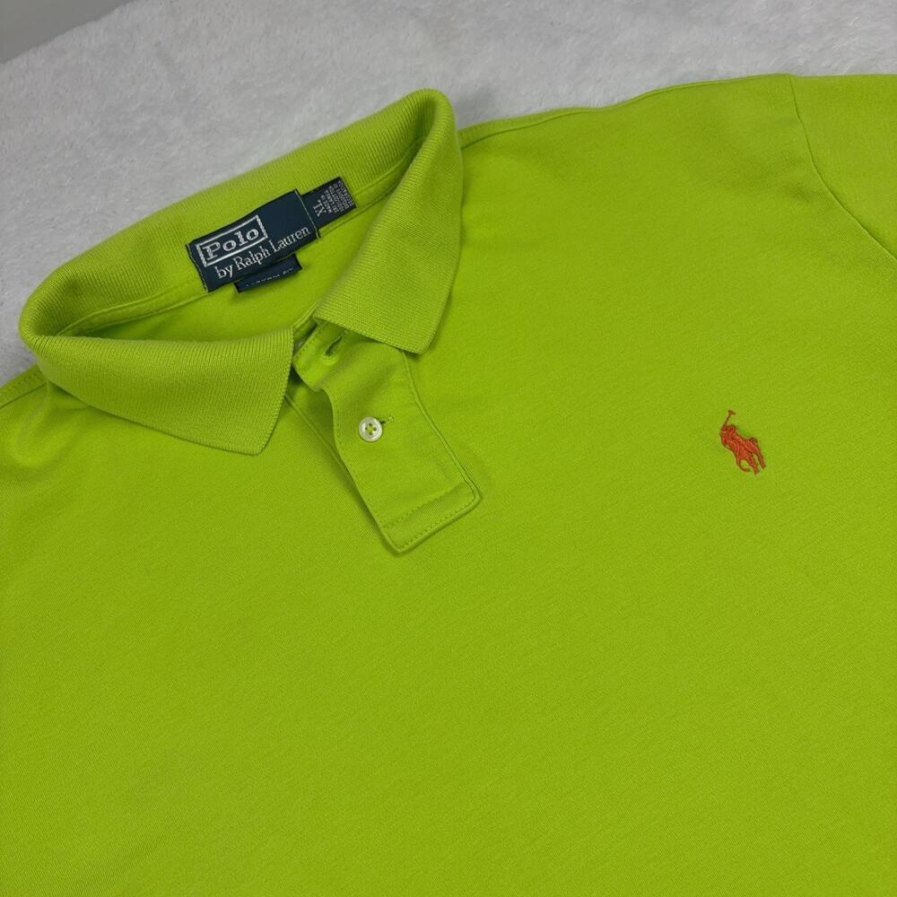 Polo Ralph Lauren Polo Shirt Mens XL Green Cotton Knit Short Sleeve Logo